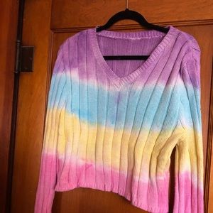 Cropped Tie Dye Sweater